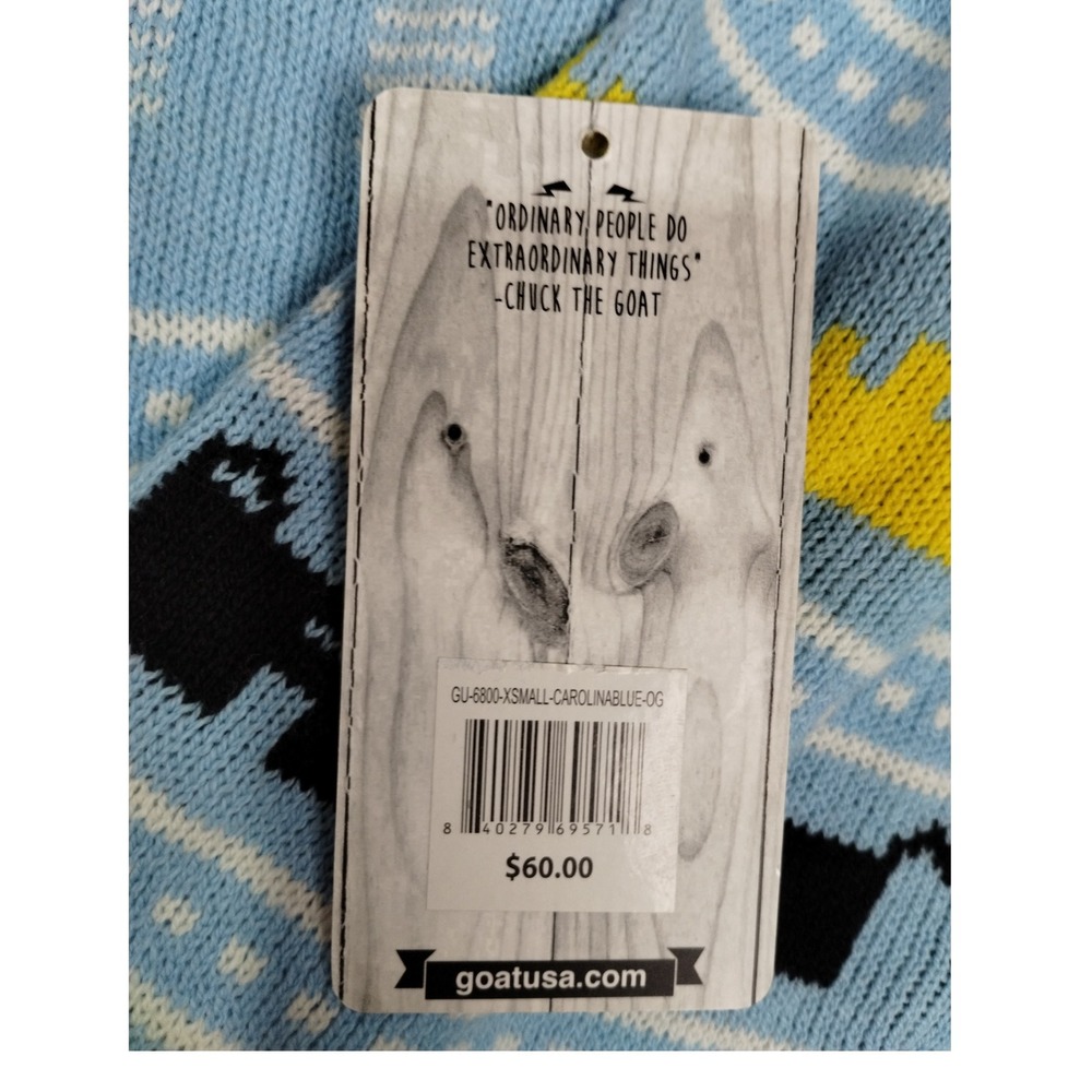 NWT GOAT USA Crewneck Sweater Blue XS Small Ski Ugly Winter - Picture 5 of 8
